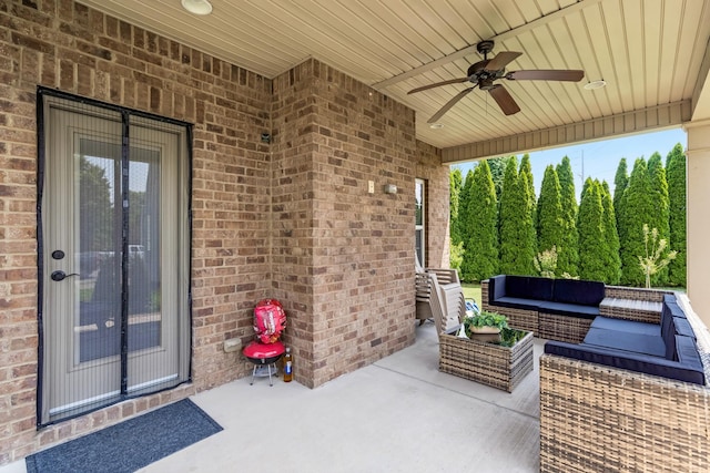 2018 Via Francesco Ct, Spring Hill, TN 37174 - view of patio / terrace with a ceiling fan and an outdoor living space