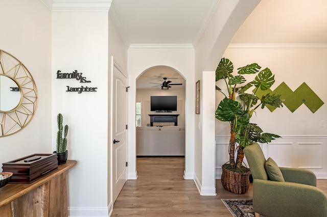 2018 Via Francesco Ct, Spring Hill, TN 37174 - hall featuring light wood-type flooring and crown molding