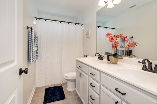 2018 Via Francesco Ct, Spring Hill, TN 37174 - full bath featuring double vanity, tile patterned flooring, and curtained shower