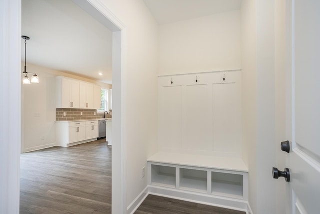 4018 Rampart Way, Spring Hill, TN 37174 - mudroom with dark wood-style floors and a sink