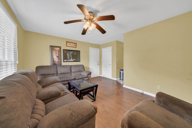 575 Cynthia Dr, Clarksville, TN 37042 - living room with a ceiling fan and dark wood-style floors