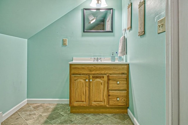 1034 Gaw Branch Rd, Gainesboro, TN 38562 - bathroom with vanity and vaulted ceiling