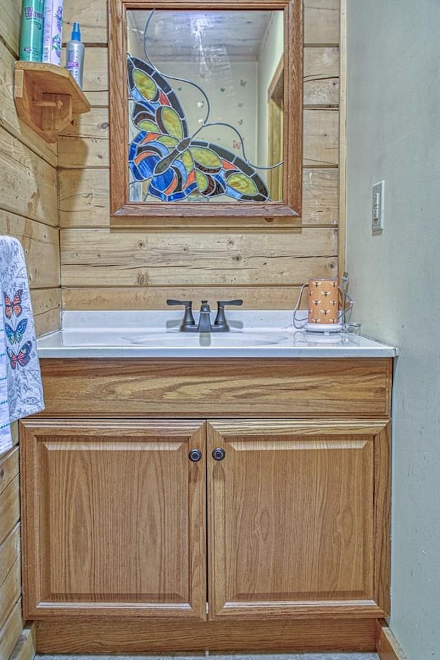 1034 Gaw Branch Rd, Gainesboro, TN 38562 - bathroom with vanity and wooden walls