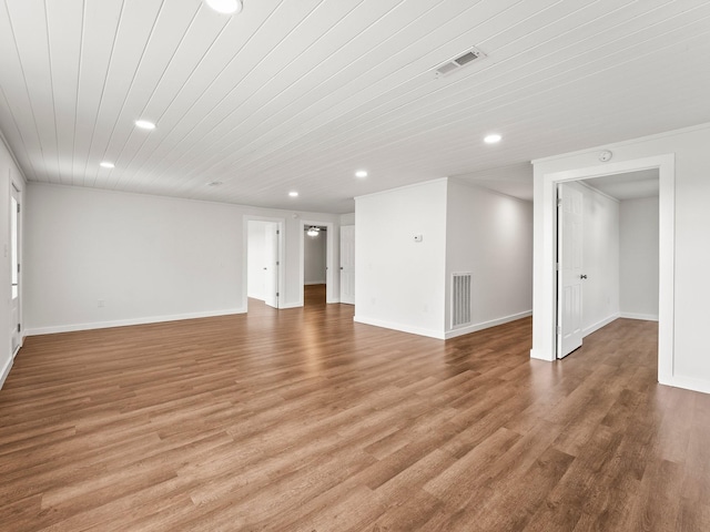 227 Shady Grove Rd, Manchester, TN 37355 - unfurnished living room with recessed lighting, light wood-type flooring, and wood ceiling