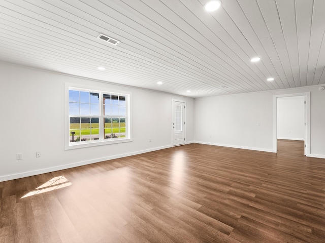 227 Shady Grove Rd, Manchester, TN 37355 - unfurnished room with recessed lighting, dark wood-style flooring, and wooden ceiling