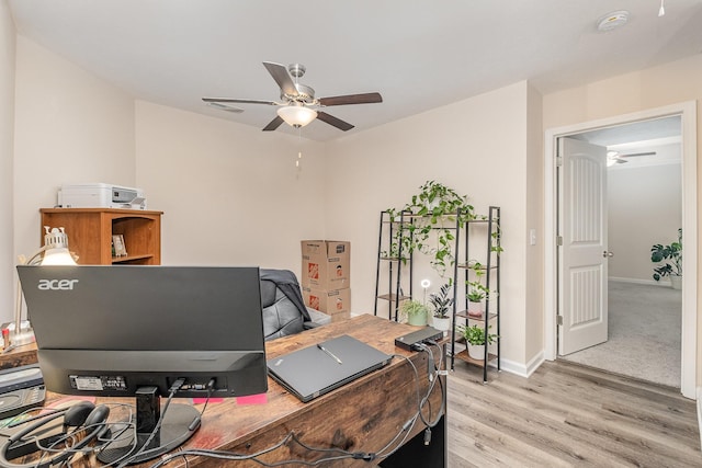523 Moshe Flam Pl, La Vergne, TN 37086 - office space with ceiling fan and light wood-style floors