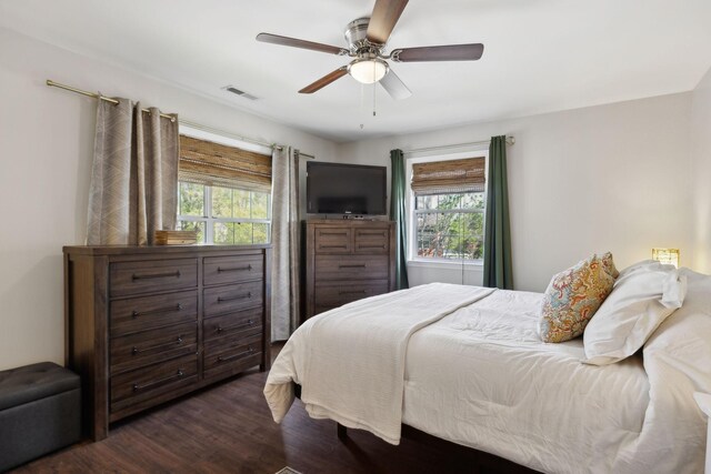 2016 Roderick Cir, Franklin, TN 37064 - bedroom featuring multiple windows, dark wood finished floors, and ceiling fan