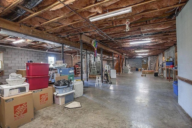 2214 Henpeck Ln, Franklin, TN 37064 - unfinished basement with concrete block wall