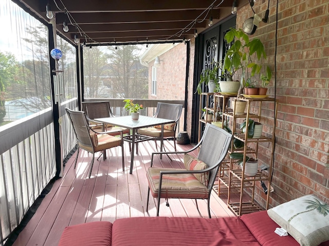 2214 Henpeck Ln, Franklin, TN 37064 - wooden terrace with outdoor dining area