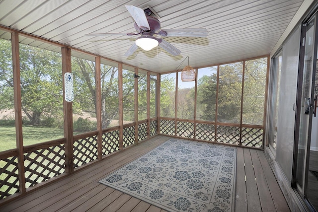 175 Twitty Rd, Dunlap, TN 37327 - unfurnished sunroom featuring ceiling fan and plenty of natural light