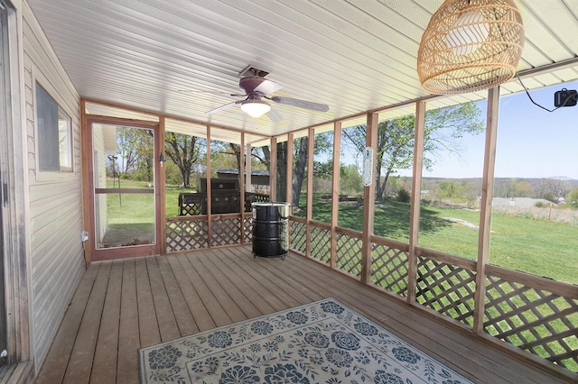 175 Twitty Rd, Dunlap, TN 37327 - unfurnished sunroom with ceiling fan