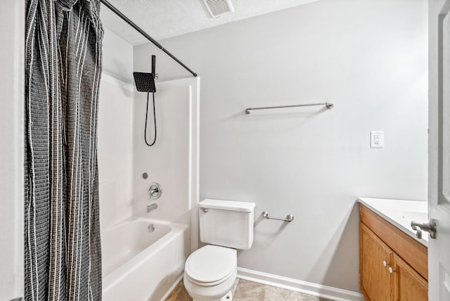 643 Artic Ave, Oak Grove, KY 42262 - bathroom with vanity, shower / tub combo, and a textured ceiling