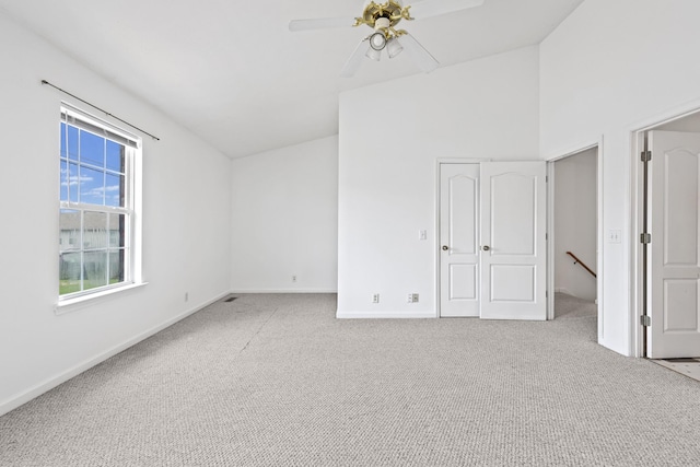 912 Patty Cv, La Vergne, TN 37086 - unfurnished bedroom with carpet flooring, a ceiling fan, and vaulted ceiling