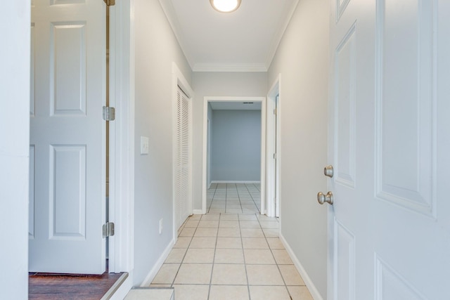 1689 Sumac Rd, Pulaski, TN 38478 - hallway featuring light tile patterned flooring and crown molding