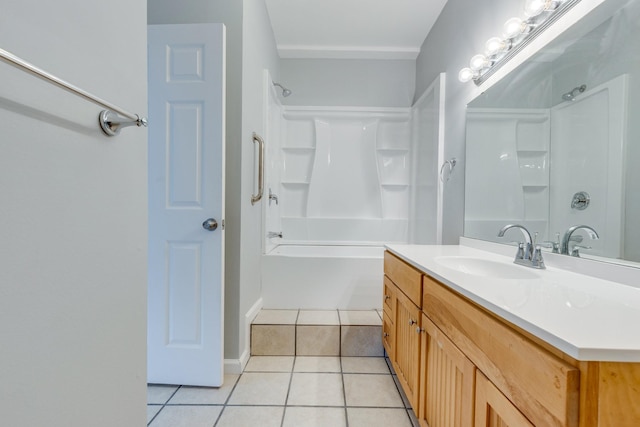 1689 Sumac Rd, Pulaski, TN 38478 - bathroom with vanity, tile patterned floors, and shower / tub combination