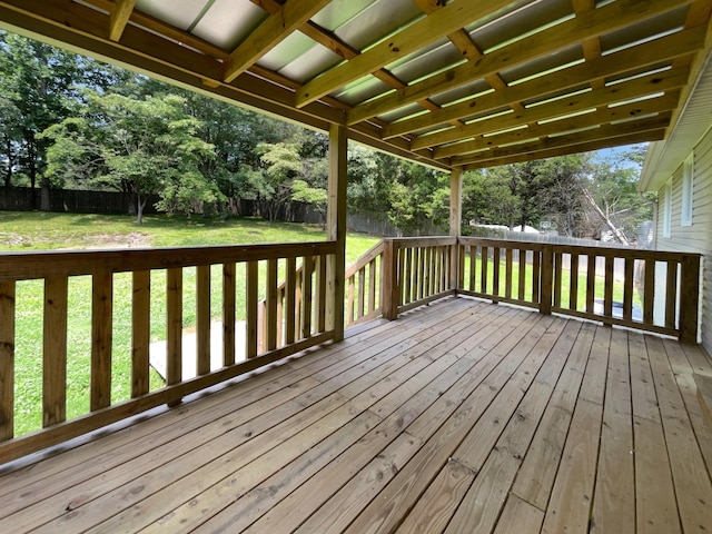 7120 Sutton Pl, Fairview, TN 37062 - deck with a fenced backyard and view of wooded area