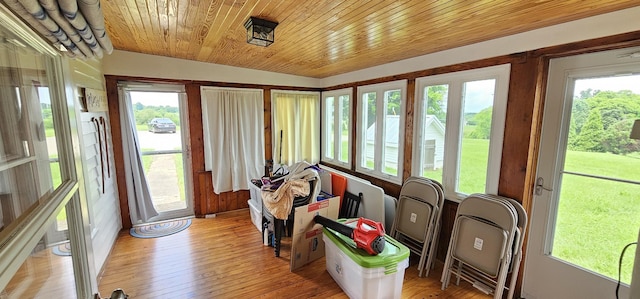 315 Seven Mile Ferry Rd, Cunningham, TN 37052 - sunroom with healthy amount of natural light, wooden ceiling, and wood finished floors