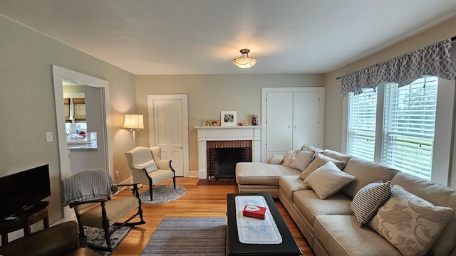 315 Seven Mile Ferry Rd, Cunningham, TN 37052 - living room featuring light wood-type flooring and a fireplace