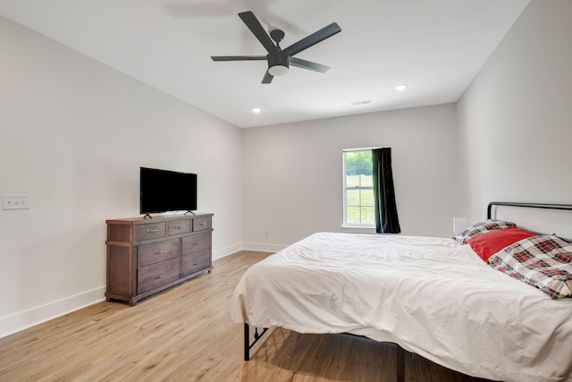 94 Hickory Ridge Ln, Woodbury, TN 37190 - bedroom featuring light wood-style flooring, recessed lighting, and ceiling fan