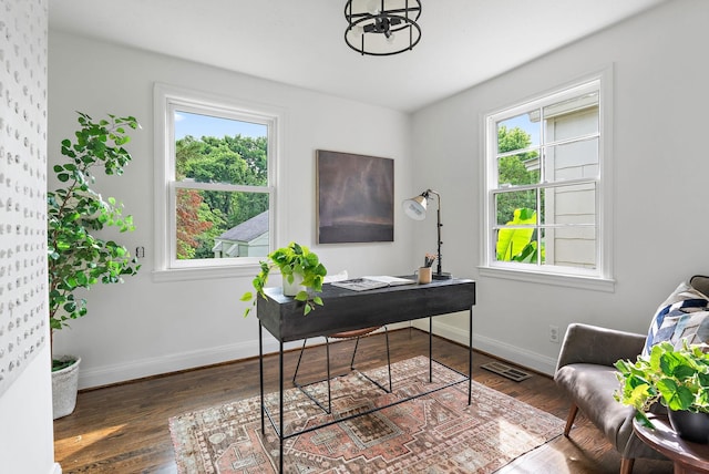 1203 Ardee Ave, Nashville, TN 37216 - office space featuring wood finished floors and a chandelier
