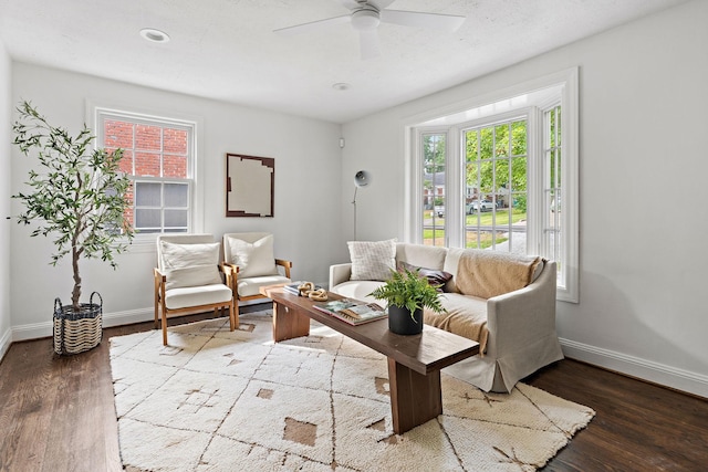 1203 Ardee Ave, Nashville, TN 37216 - living area with wood finished floors and ceiling fan