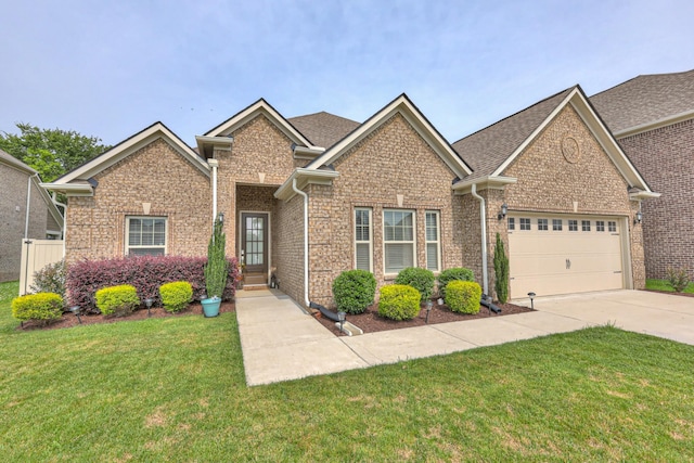 1655 Burrows Ave, Murfreesboro, TN 37129 - view of front of property featuring a front lawn, brick siding, concrete driveway, and an attached garage