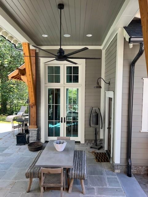 119 Winslow Rd, Franklin, TN 37064 - view of patio with french doors and ceiling fan