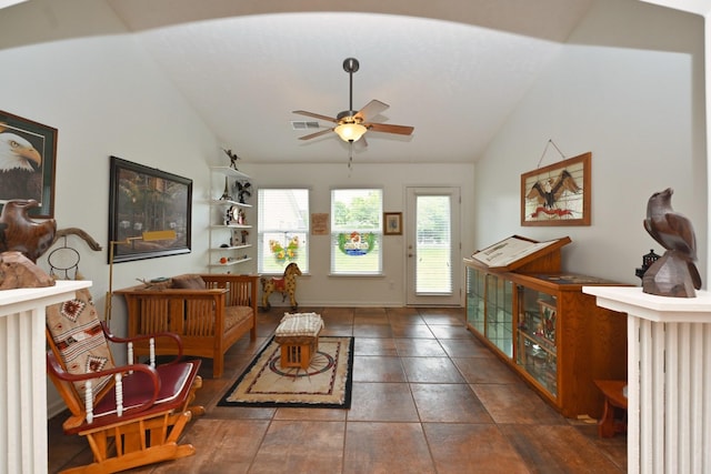 395 Devon Chase Hl Unit 3602, Gallatin, TN 37066 - living room with lofted ceiling and ceiling fan