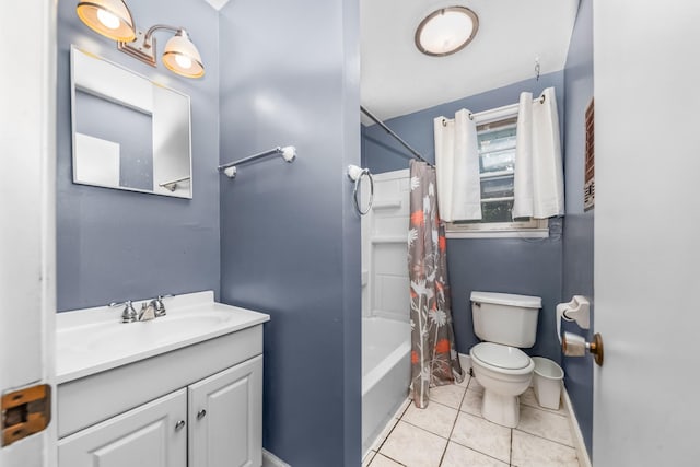 3892 Cedar St, Centerville, TN 37033 - full bathroom with vanity, tile patterned flooring, and shower / tub combo with curtain