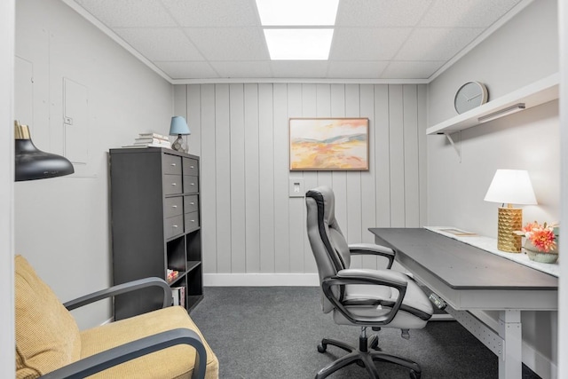 1250 Ed Seay Gregory Ln, Hartsville, TN 37074 - office with carpet flooring and a paneled ceiling