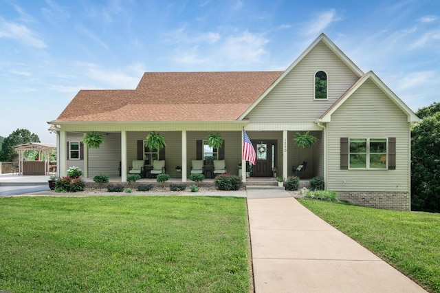 1250 Ed Seay Gregory Ln, Hartsville, TN 37074 - view of front of property with a porch, a front lawn, and a shingled roof