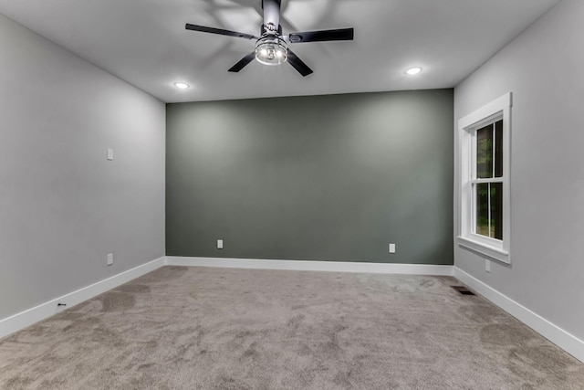4106 Asbury Rd, Manchester, TN 37355 - spare room featuring carpet flooring, ceiling fan, and recessed lighting