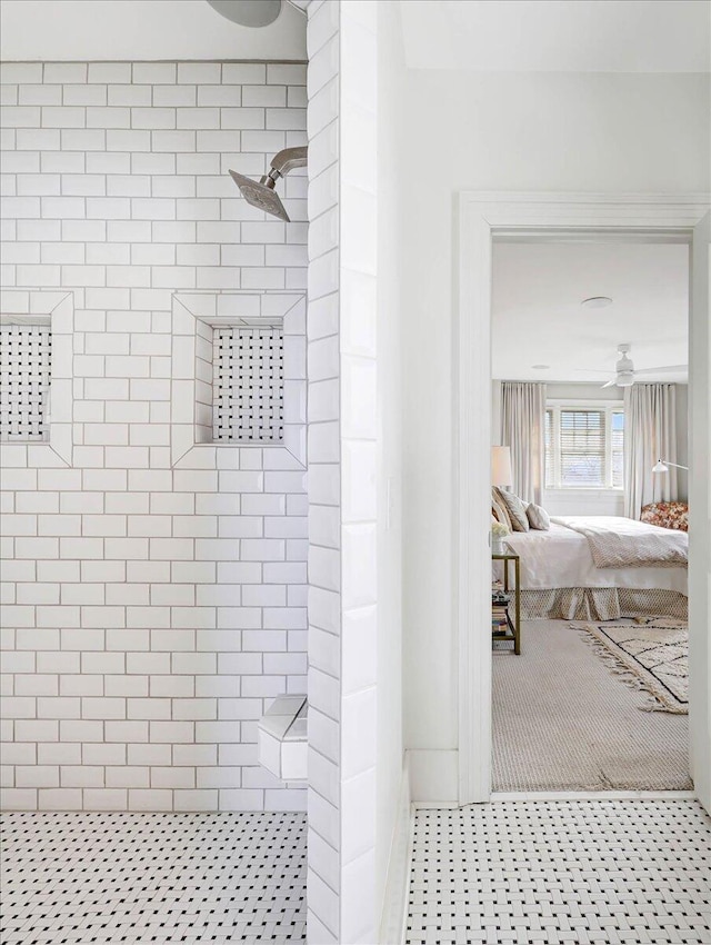709 S Greenwood Ave S, Chattanooga, TN 37404 - full bathroom with a tile shower, ensuite bathroom, and tile patterned flooring
