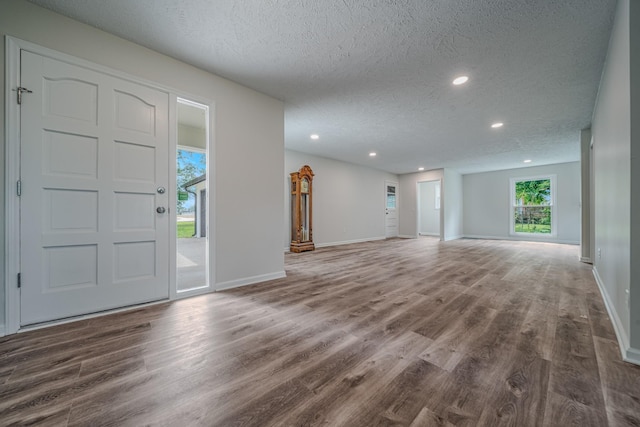 205 Walnut St, Smyrna, TN 37167 - entrance foyer with wood finished floors, a textured ceiling, and recessed lighting