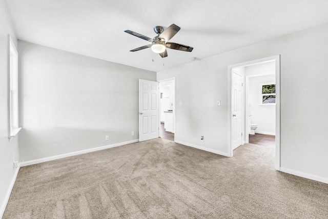 3405 Polly Dr, Clarksville, TN 37042 - unfurnished bedroom featuring carpet floors, ensuite bathroom, and ceiling fan