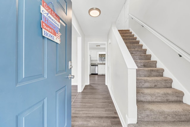 3405 Polly Dr, Clarksville, TN 37042 - entryway featuring wood finished floors and stairs