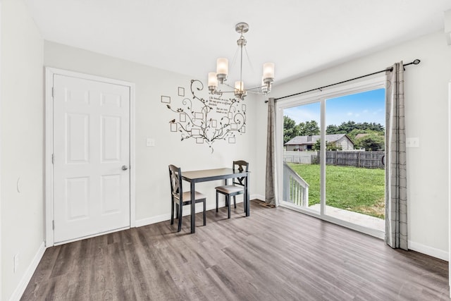 3405 Polly Dr, Clarksville, TN 37042 - dining area featuring a chandelier and wood finished floors