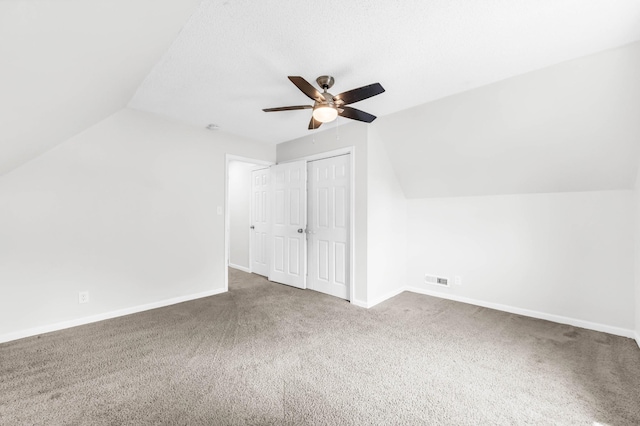3405 Polly Dr, Clarksville, TN 37042 - additional living space with lofted ceiling, ceiling fan, and carpet