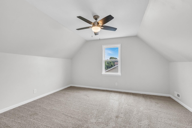 3405 Polly Dr, Clarksville, TN 37042 - additional living space with carpet floors, lofted ceiling, and ceiling fan