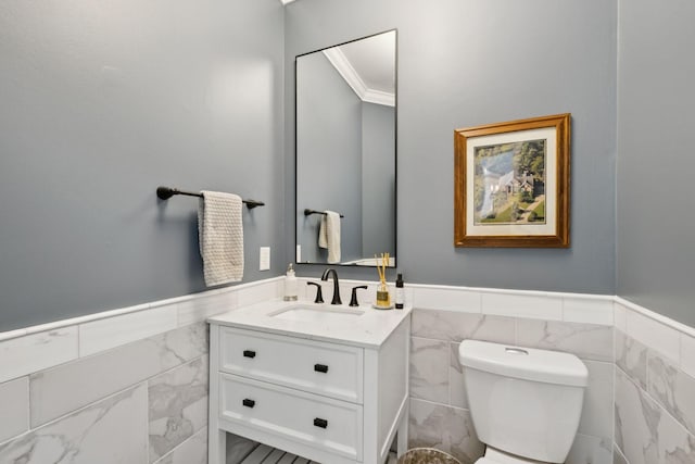1060 Wilshire Way, Brentwood, TN 37027 - half bath featuring tile walls, vanity, and wainscoting