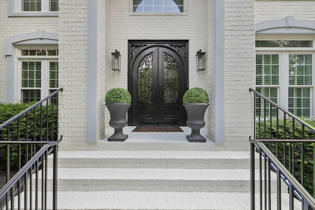1060 Wilshire Way, Brentwood, TN 37027 - property entrance with french doors and brick siding