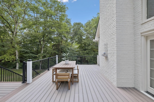 1060 Wilshire Way, Brentwood, TN 37027 - wooden terrace featuring outdoor dining space and view of wooded area