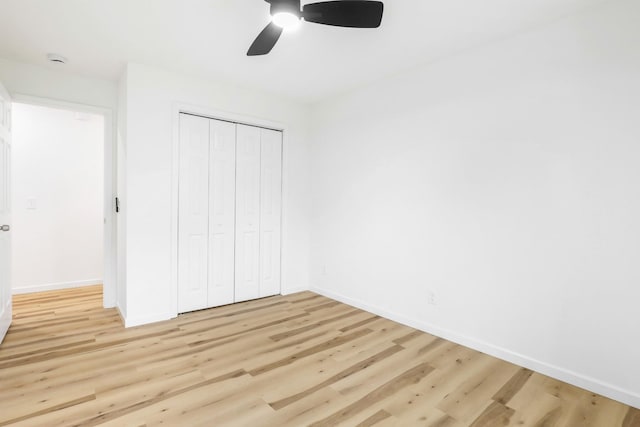 107 Hillsdale Dr, Hendersonville, TN 37075 - unfurnished bedroom featuring light wood-style floors, a closet, and a ceiling fan