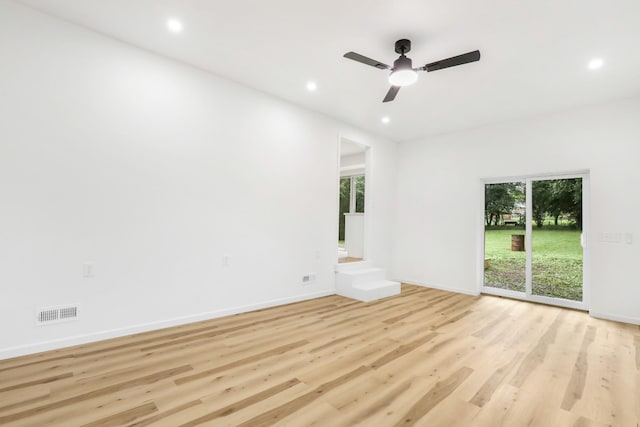 107 Hillsdale Dr, Hendersonville, TN 37075 - empty room featuring recessed lighting, light wood-type flooring, and ceiling fan