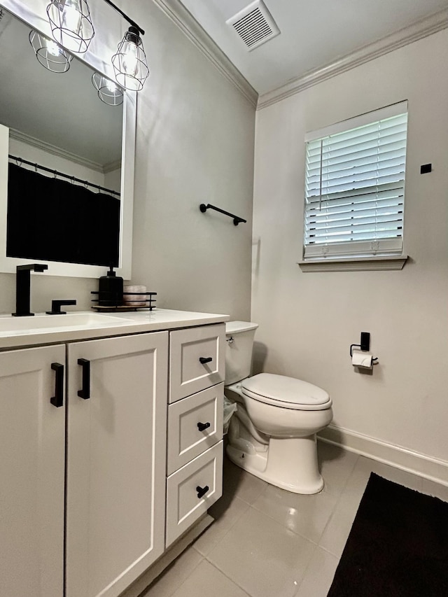 1307 Tomahawk Trce, Murfreesboro, TN 37129 - bathroom with ornamental molding, tile patterned flooring, and vanity