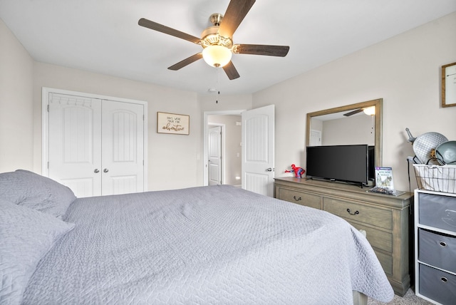 1098 Eagles View Dr, Clarksville, TN 37040 - bedroom featuring a closet and a ceiling fan