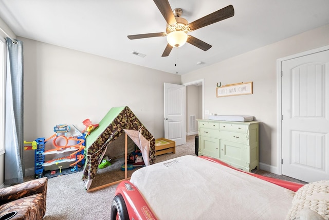 1098 Eagles View Dr, Clarksville, TN 37040 - carpeted bedroom featuring ceiling fan and baseboards