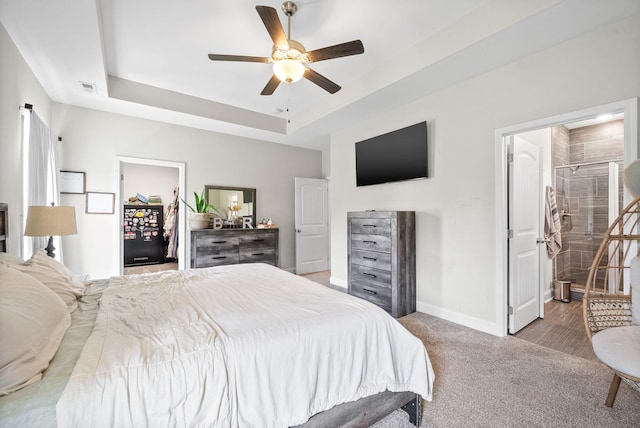 1098 Eagles View Dr, Clarksville, TN 37040 - carpeted bedroom with a raised ceiling and a ceiling fan