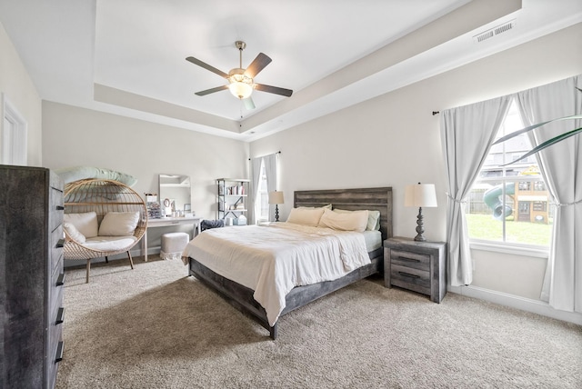 1098 Eagles View Dr, Clarksville, TN 37040 - carpeted bedroom with a raised ceiling and ceiling fan