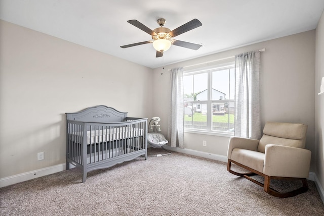 1098 Eagles View Dr, Clarksville, TN 37040 - carpeted bedroom with a crib and a ceiling fan